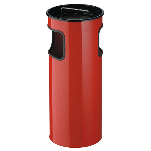 Abfallbehälter mit Aschenbecher - rot 50 l.