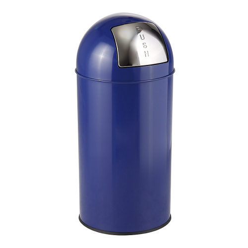 Abfallbehälter mit Metalleinsatz - Push-Boy blau