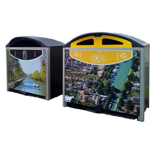 Unterstand für Kunststoffcontainer Modus - 1280 l - grün