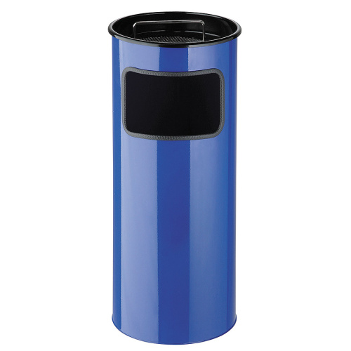 Abfallbehälter mit Aschenbecher - blau 30 l.