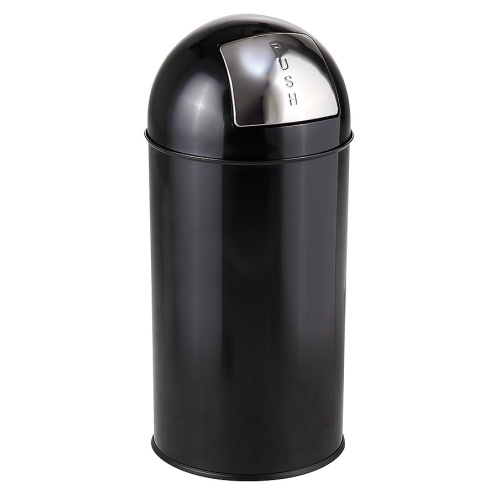 Abfallbehälter mit Metalleinsatz - Push-Boy schwarz