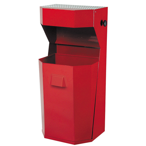 Abfallbehälter mit Aschenbecher 50 l.- rot