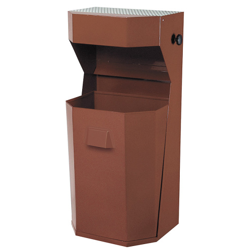 Abfallbehälter mit Aschenbecher 50 l.- braun