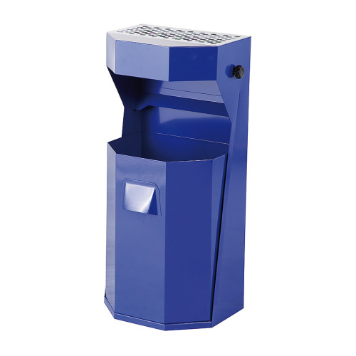 Abfallbehälter mit Aschenbecher 50 l.- blau