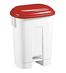 Abfallbehälter Kunststoff Sirius 60 l. - roter Deckel