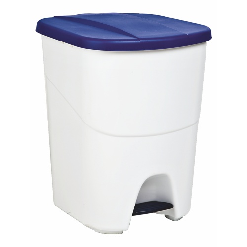 Kunststoffabfallbehälter mit blauem Deckel