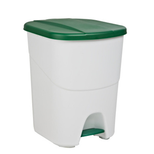 Kunststoffabfallbehälter mit grünem Deckel