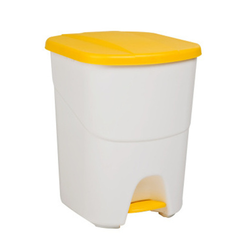 Kunststoffabfallbehälter mit gelbem Deckel