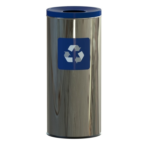 Abfallsortierbehälter Edelstahl blau 45 l
