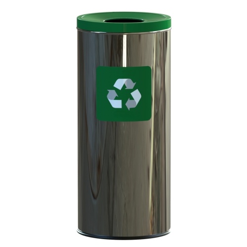 Abfallsortierbehälter Edelstahl grün 45 l