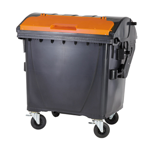 Kunststoffcontainer 1100 Liter schwarz/orange E/A