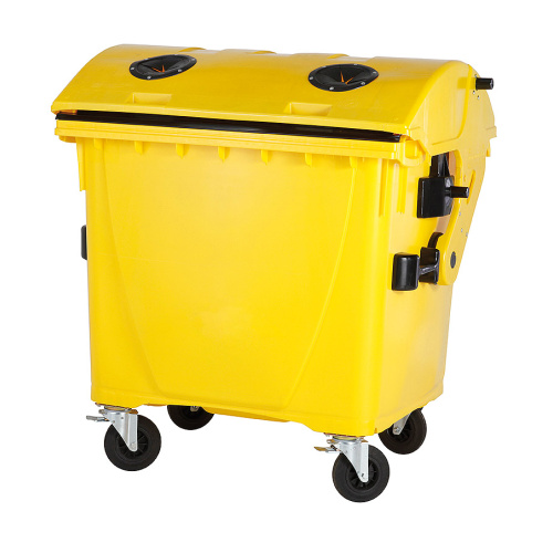 Kunststoffcontainer für Sortierabfall 1100 lt., Einwurf für Kunststoffe