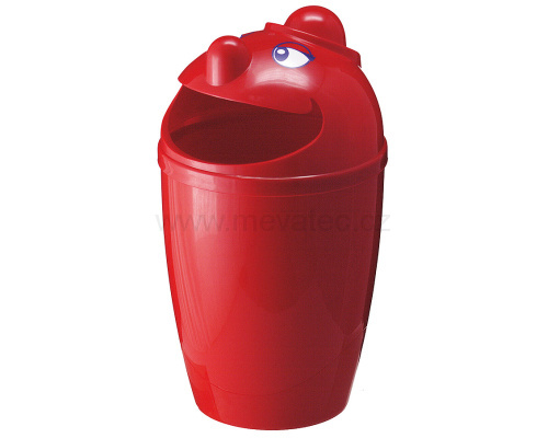 Abfallbehälter mit Gesicht - rot