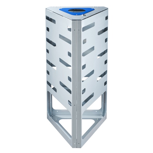 Abfallbehälter „Dreieck“ - blau - ohne Dach