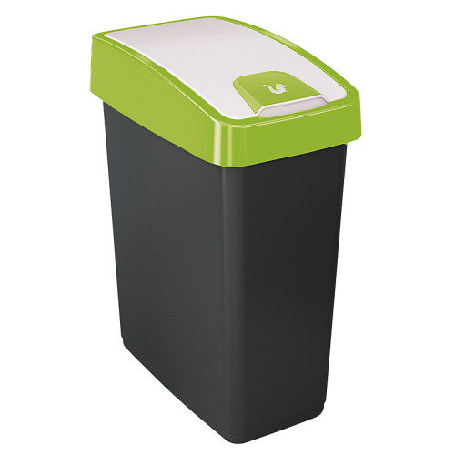 Abfallbehälter mit zweifacher Kippöffnung 25 l. grün