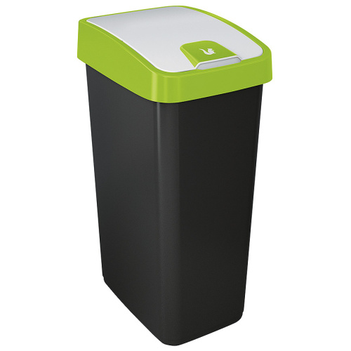 Abfallbehälter mit zweifacher Kippöffnung 45 l. grün