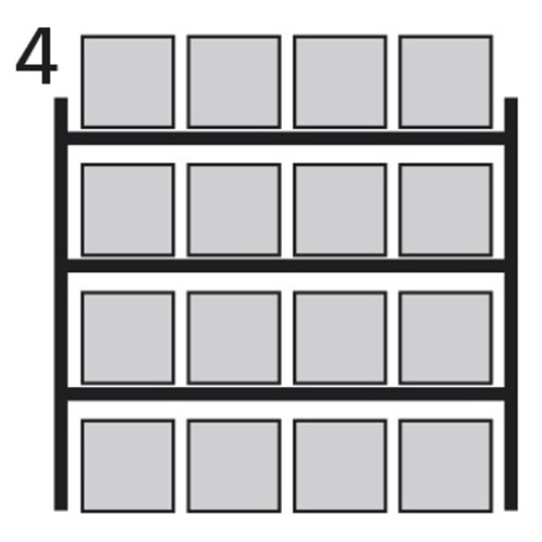 Palettenregal Basisfeld 3600 x 1100 x 4400 mm 16 Paletten