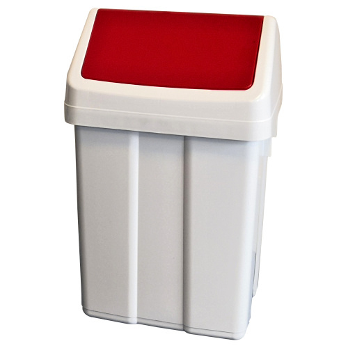 Kunststoffabfallbehälter mit Klappe Patty 25l rot