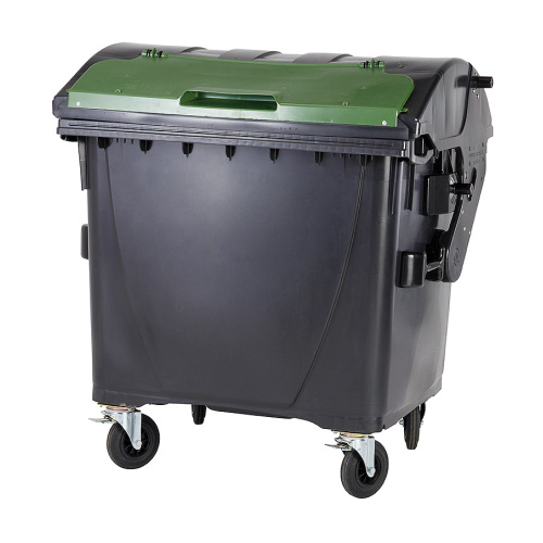 Kunststoffbehälter 1100 Liter schwarz-grün V/V