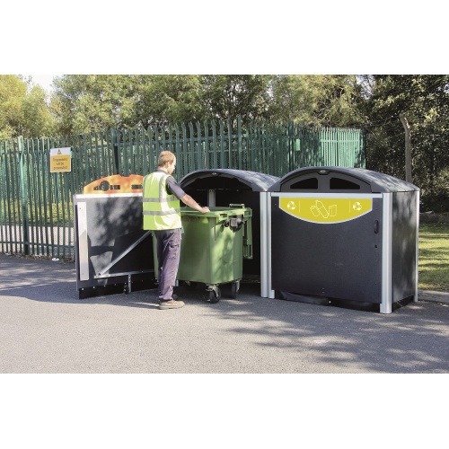 Unterstand für Kunststoffcontainer Modus - 1280 l - braun